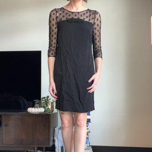 Boden Sheer Sleeve Little Black Dress